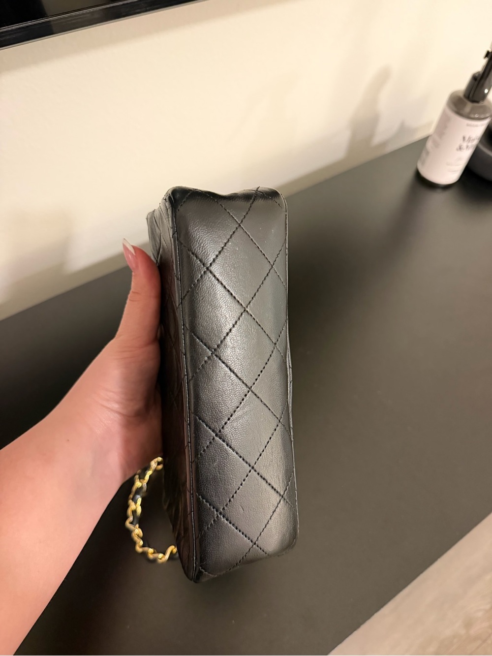 Vintage CHANEL CC Matelasse Full Flap Chain Shoulder Bag - Black Leather - Picture 8 of 15